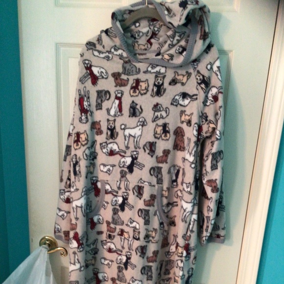 Cuddl Duds Fleece Hooded Lounge Dress 